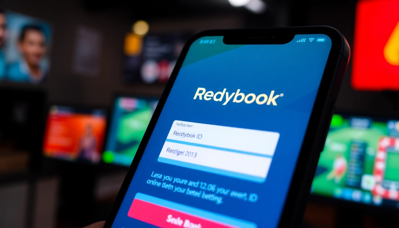 Efficiently obtaining a Reddybook ID on a smartphone showcasing quick login and verification process for online sports betting.