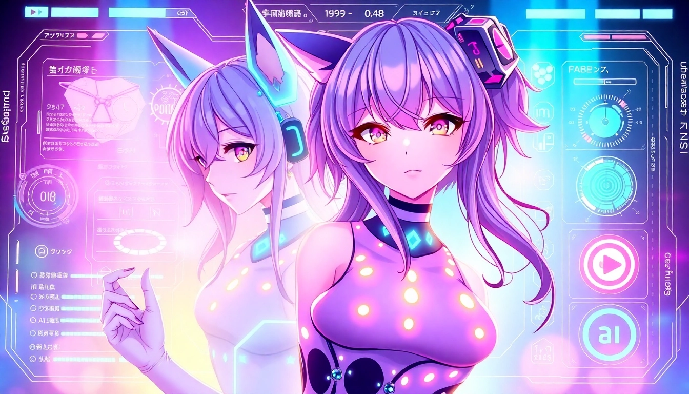 AI hentai generator showcasing customizable anime characters in a high-detail digital art style, with vivid colors and dynamic poses.