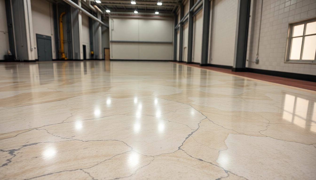 Professional application of epoxy resin floor showcasing durable and glossy surface in a